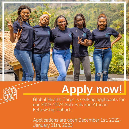 Global Health Corps applications for 2023-2024 fellowship