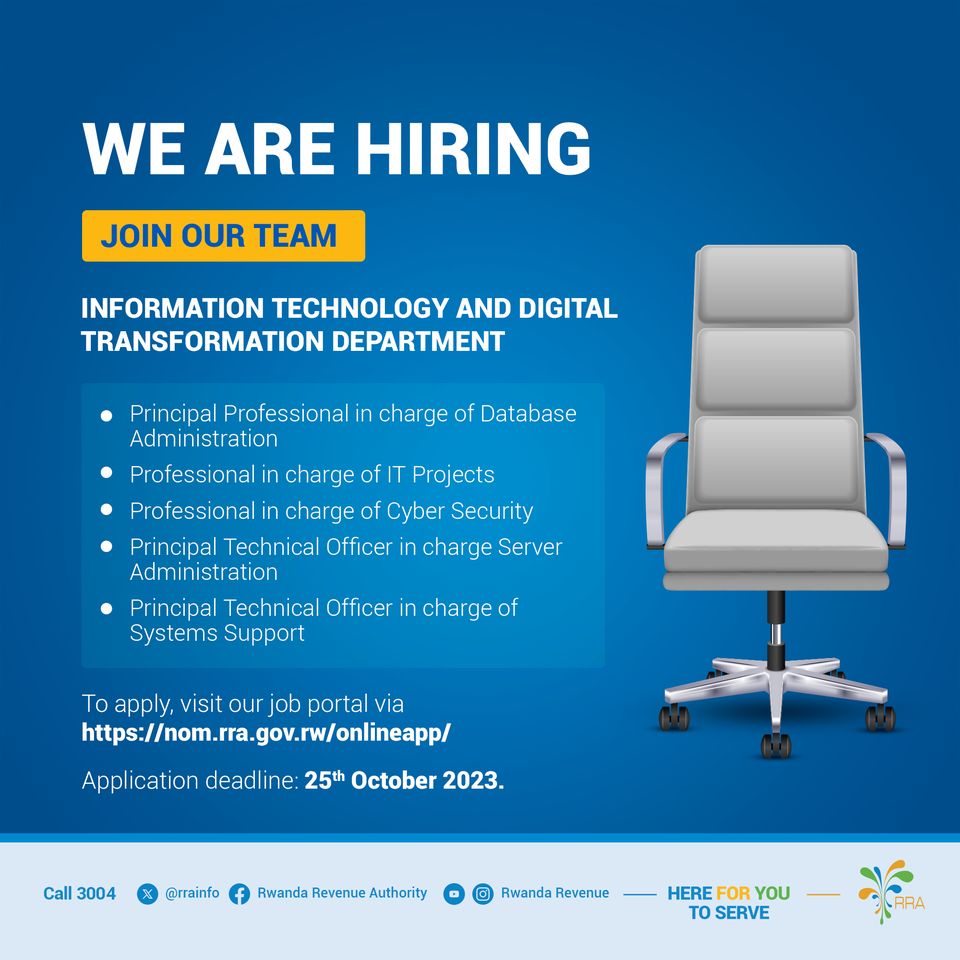 Job positions at Rwanda Revenue Authority